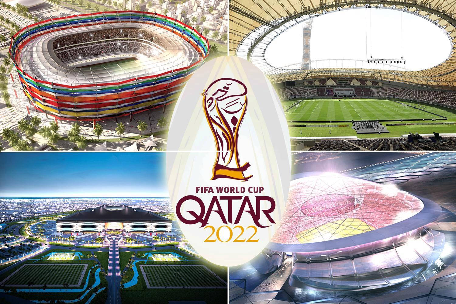 Qatar Venues Collage Fifa World Cup 2022 Wallpaper