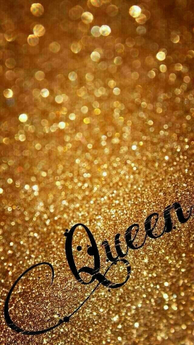 Queen On Gold Glitter Wallpaper