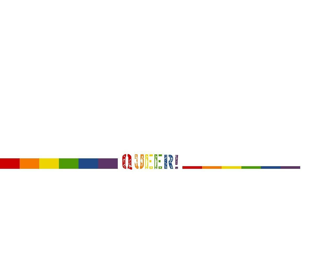 Queer Text In Rainbow Colors On A White Background Wallpaper