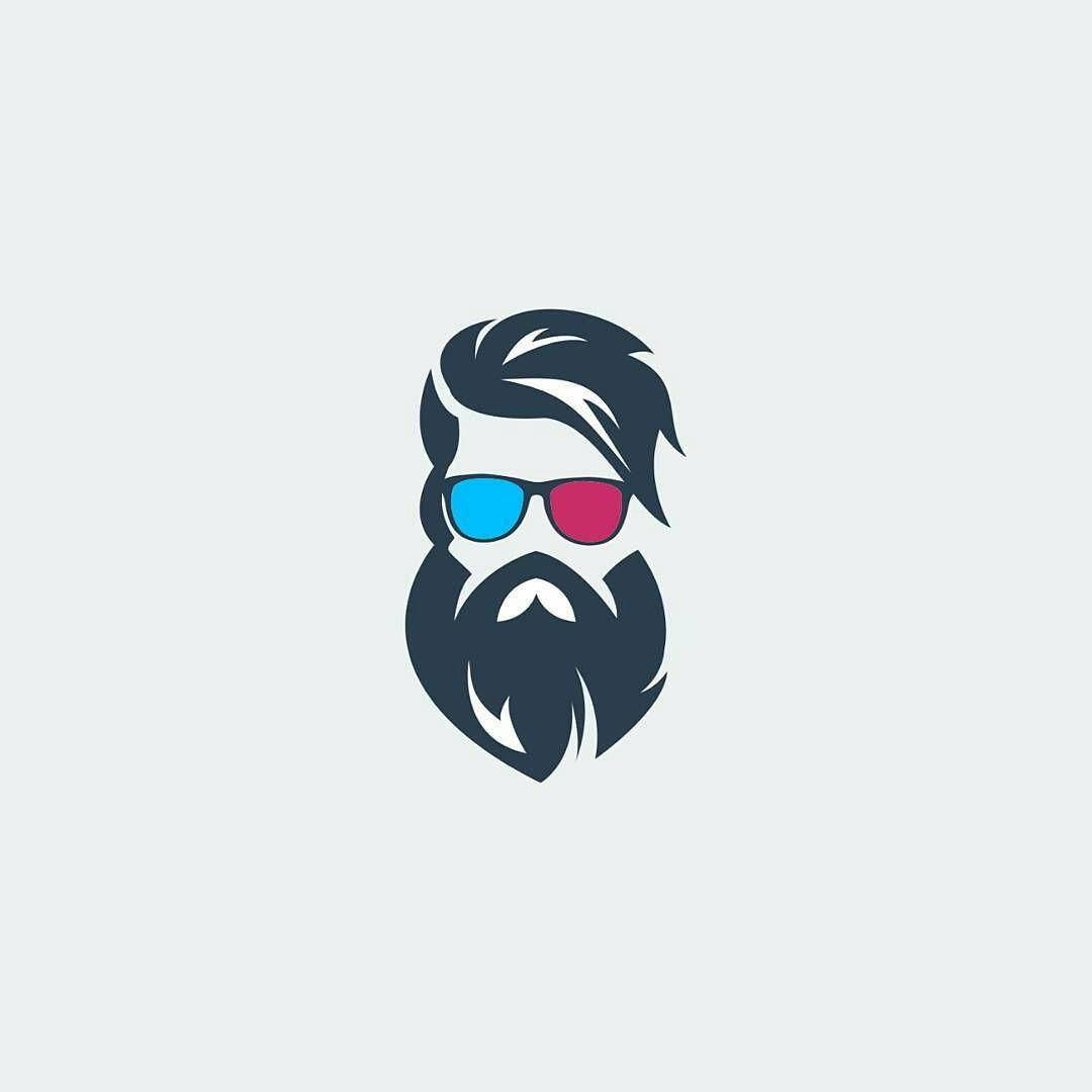 Quirky 3d Glasses Beard Logo Vector Art Wallpaper