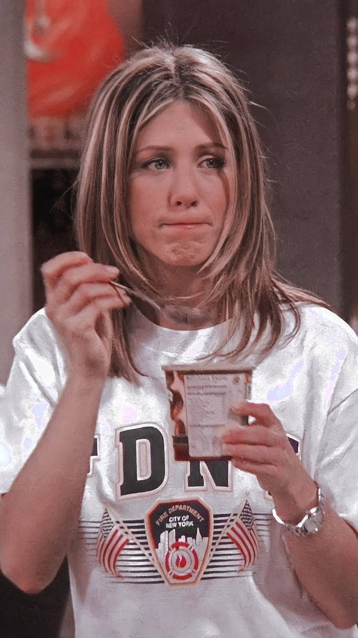 Rachel Eating Ice Cream, Friends Phone Wallpaper