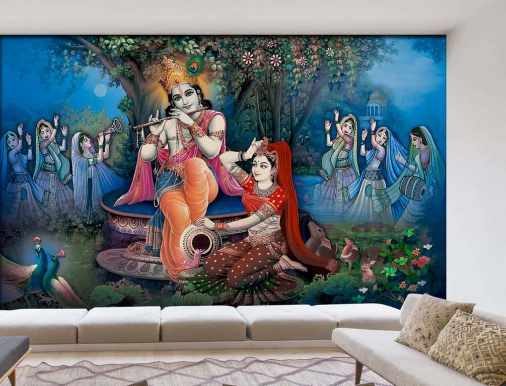 Radha Krishna Designer Wall Wallpaper