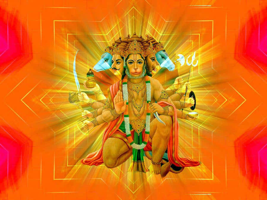 Radiant Multi Armed Hindu Deity Art Wallpaper