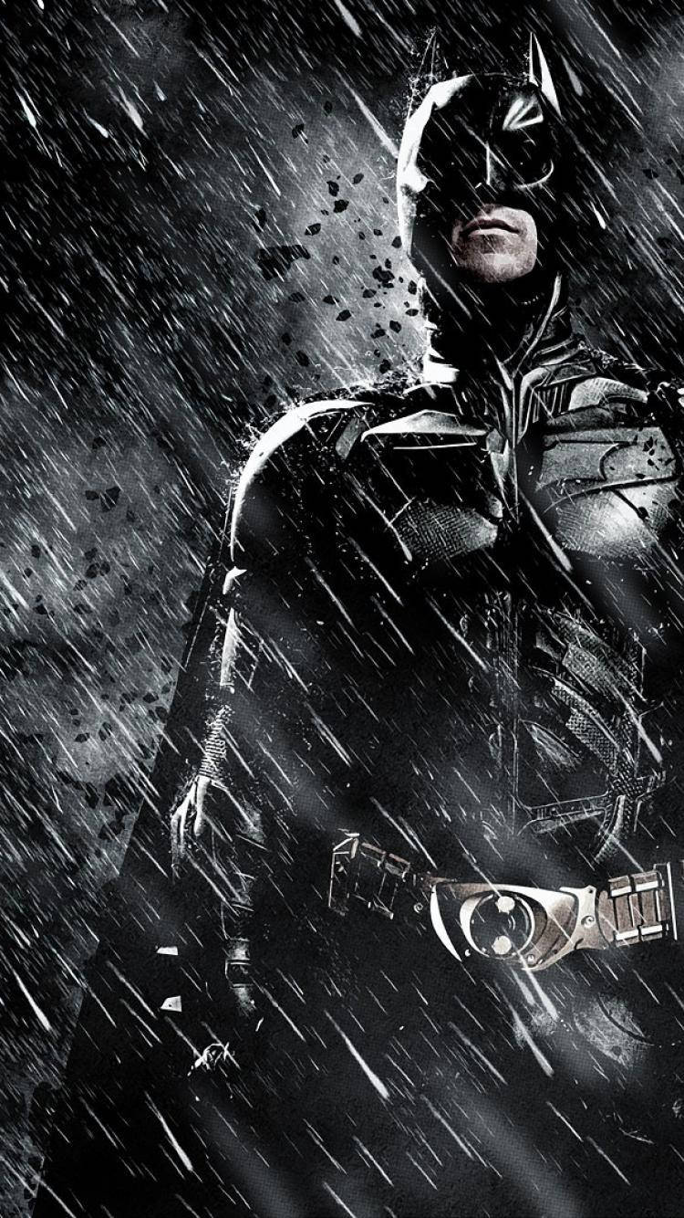 Rain Pouring On Batman Dark Iphone Wallpaper