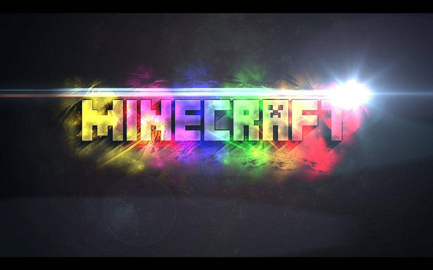 Rainbow Minecraft Logo Wallpaper