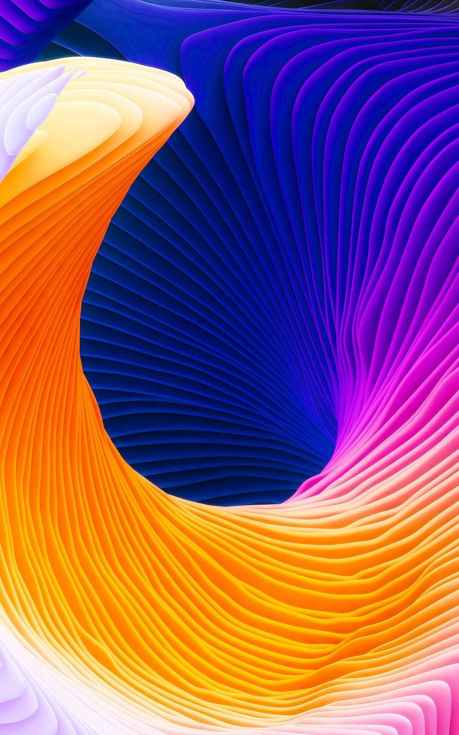 Rainbow Spiral Waves Wallpaper
