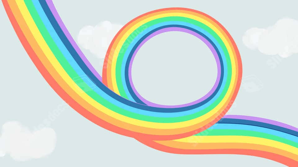 Rainbow With A Cloud In The Sky Wallpaper