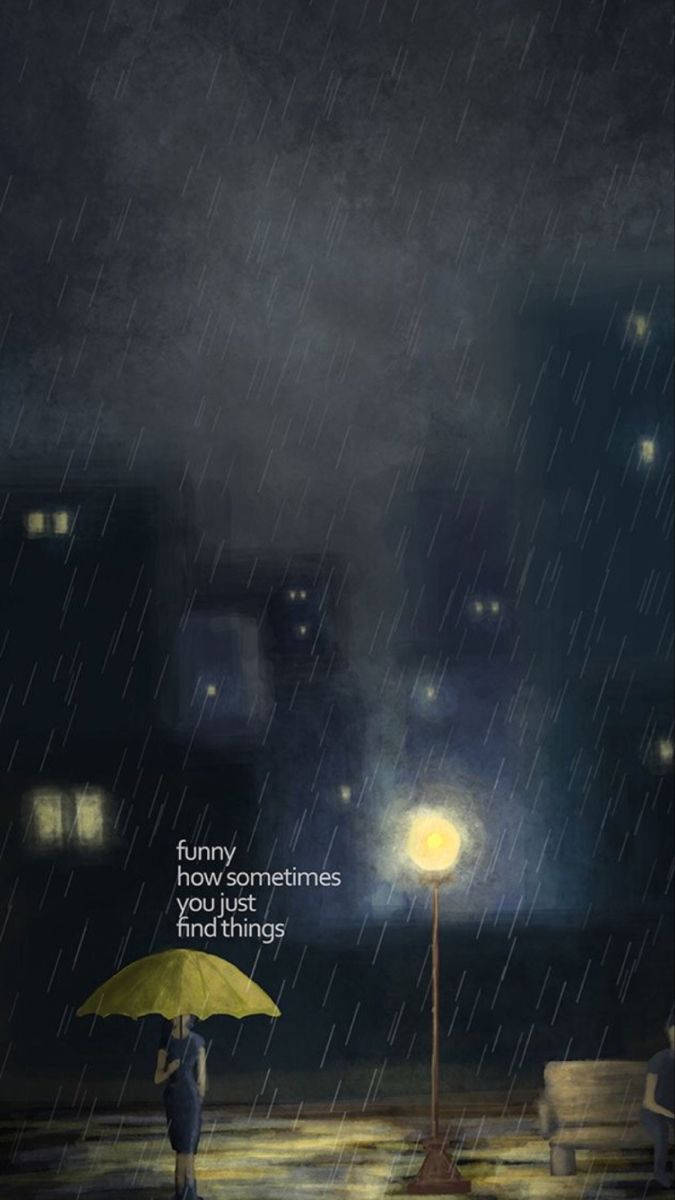 Rainy Dark Night Quote Art Wallpaper
