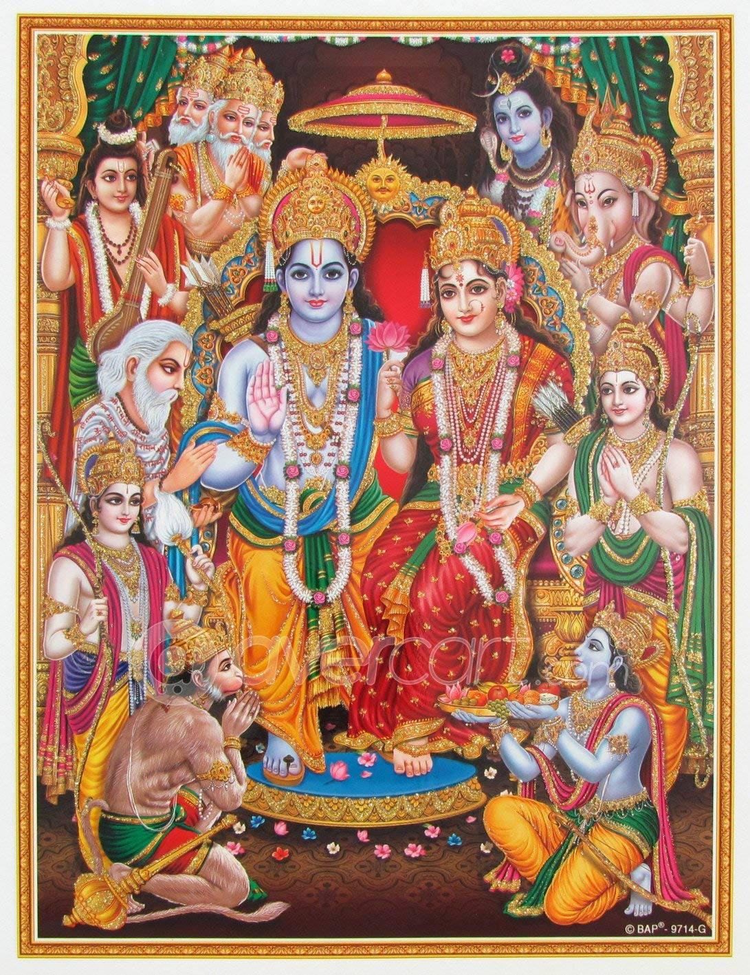 Ram Darbar Framed Illustration Wallpaper