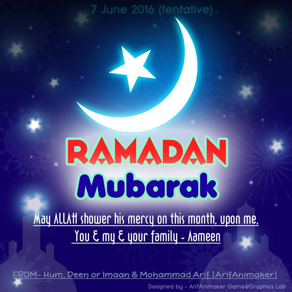 Ramadan Mubarak Star And Moon Wallpaper
