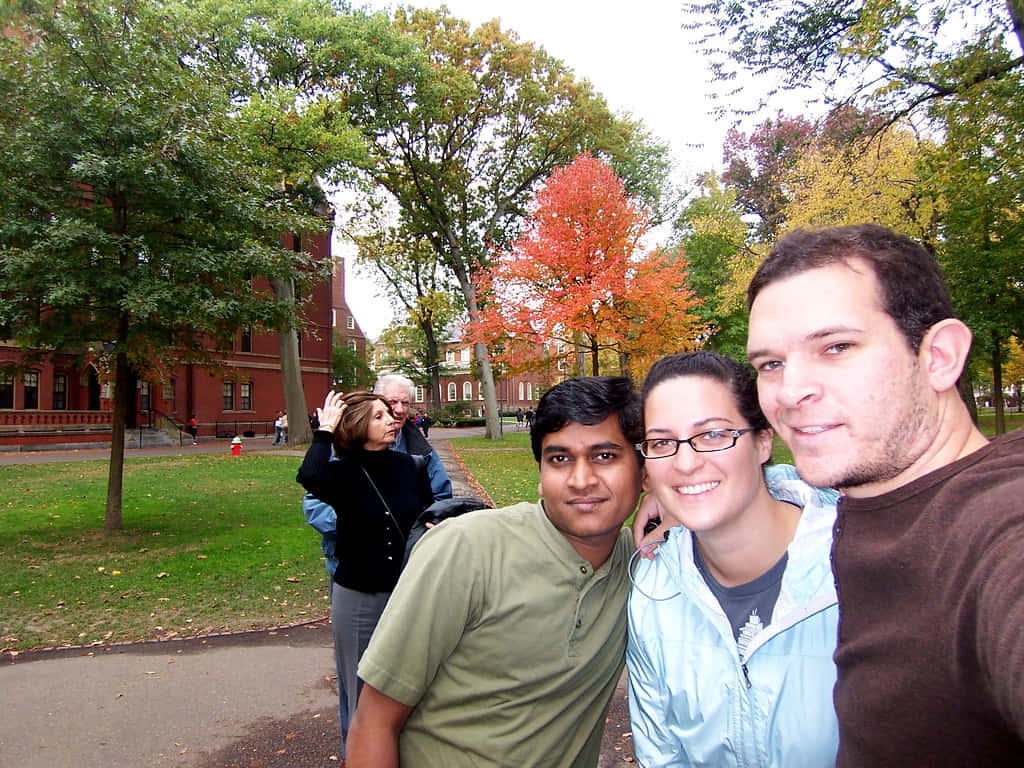 Random People Taking Selfie At The Park Wallpaper