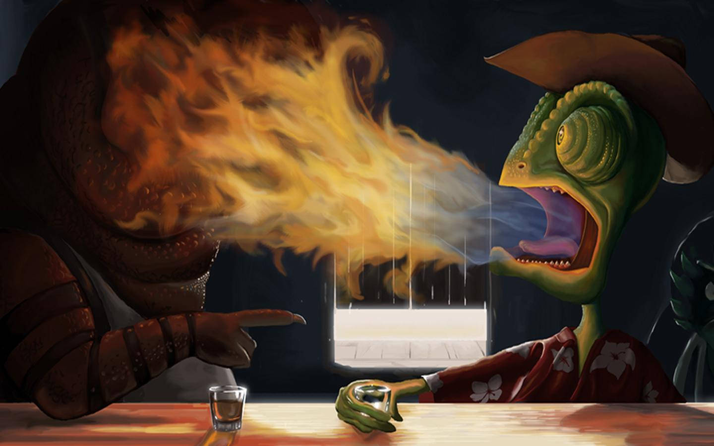 Rango Breathes Fire Wallpaper