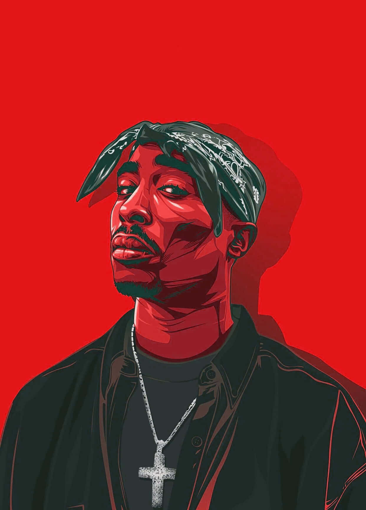 Rapper Tupac Shakur On An Iphone Wallpaper