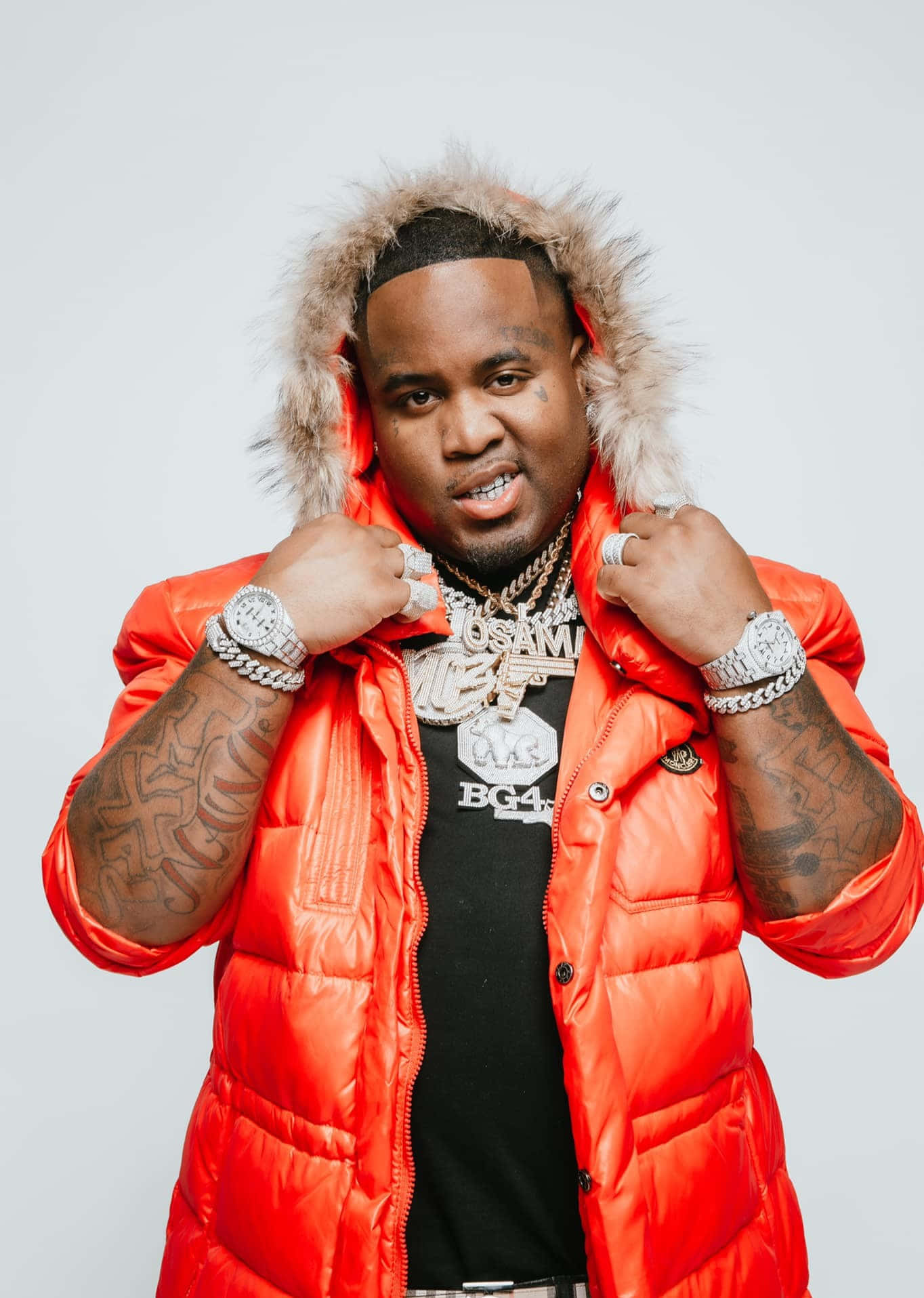 Rapperin Red Winter Jacket Wallpaper