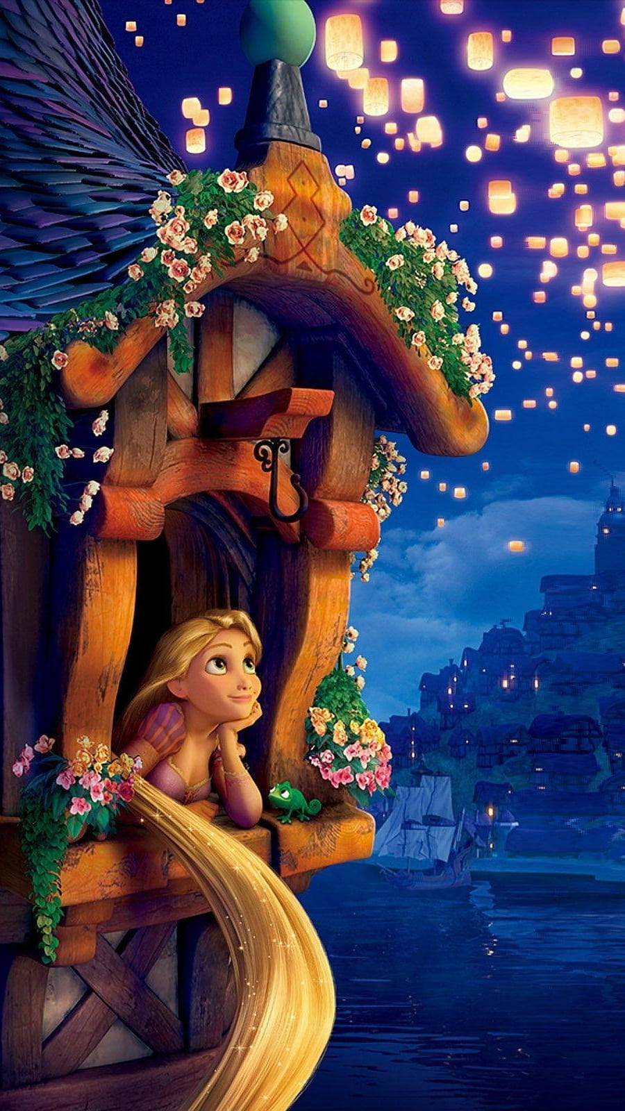 Rapunzel In A Tower Disney Phone Wallpaper