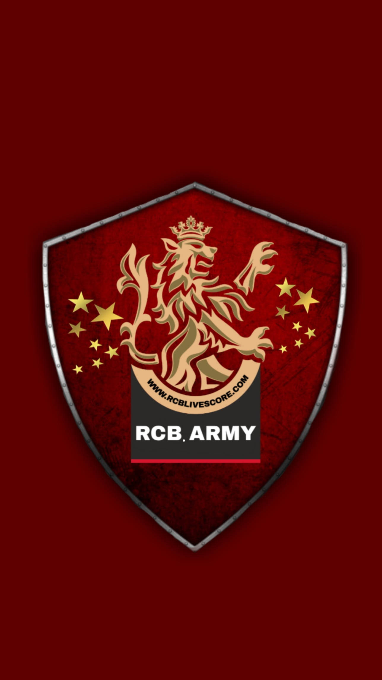 Rcb Cricket Team Lion Shield Logo Wallpaper