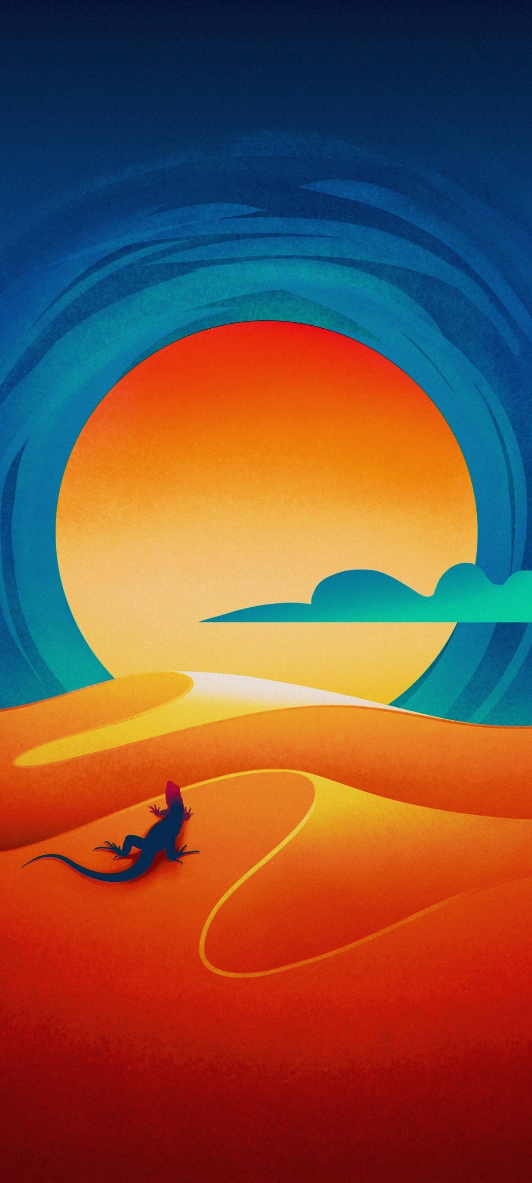 Realme 7 Desert Sunset Illustration Wallpaper