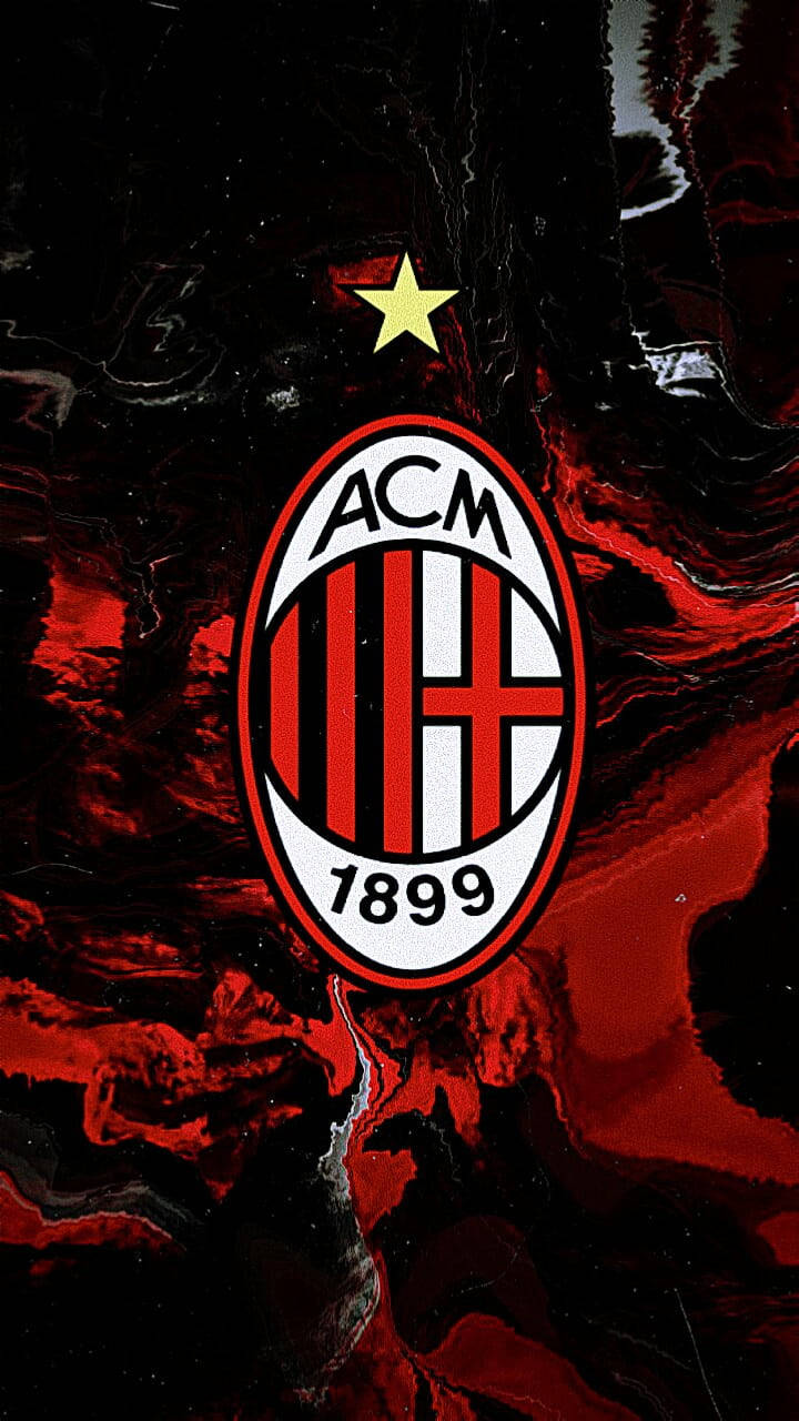 Red And Black Ac Milan Marble Wallpaper