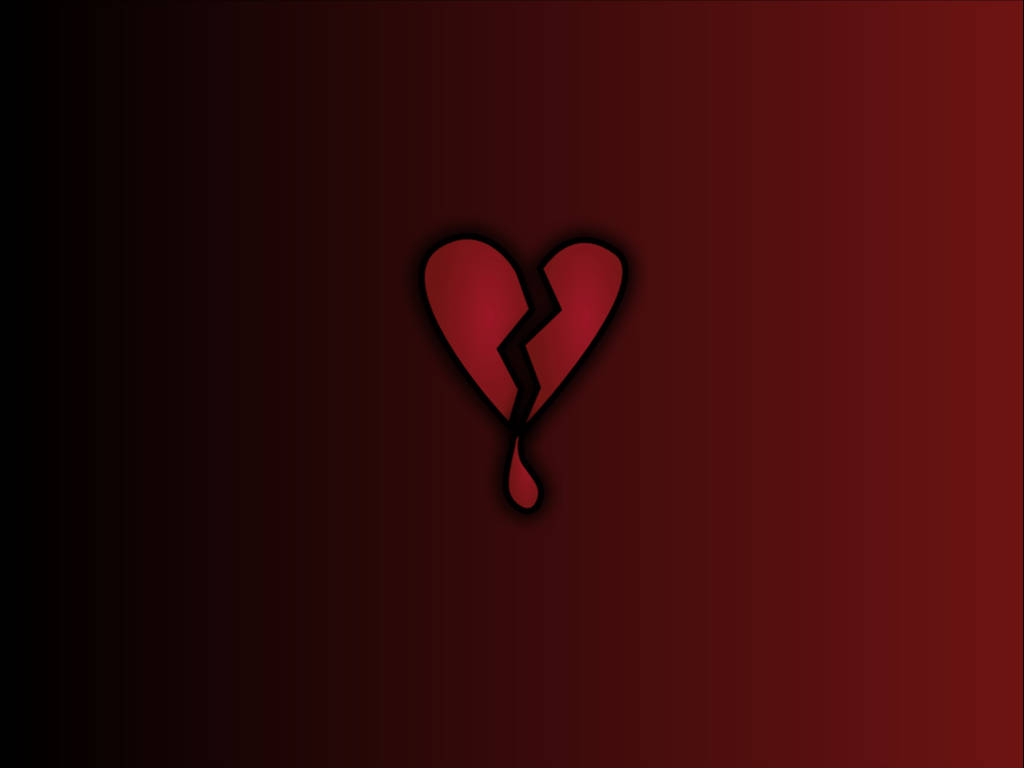 Red And Black Broken Heart Wallpaper