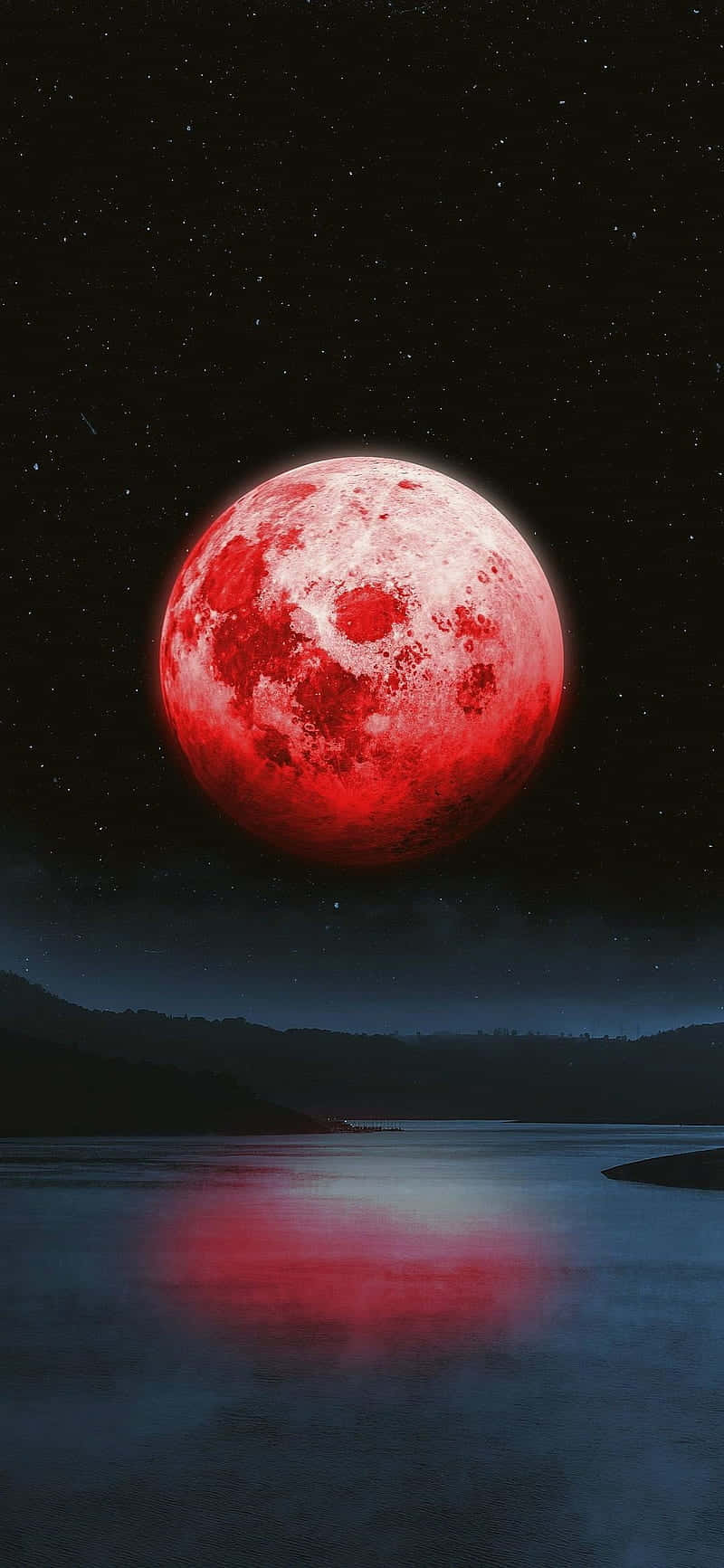 Red And White Blood Moon Wallpaper