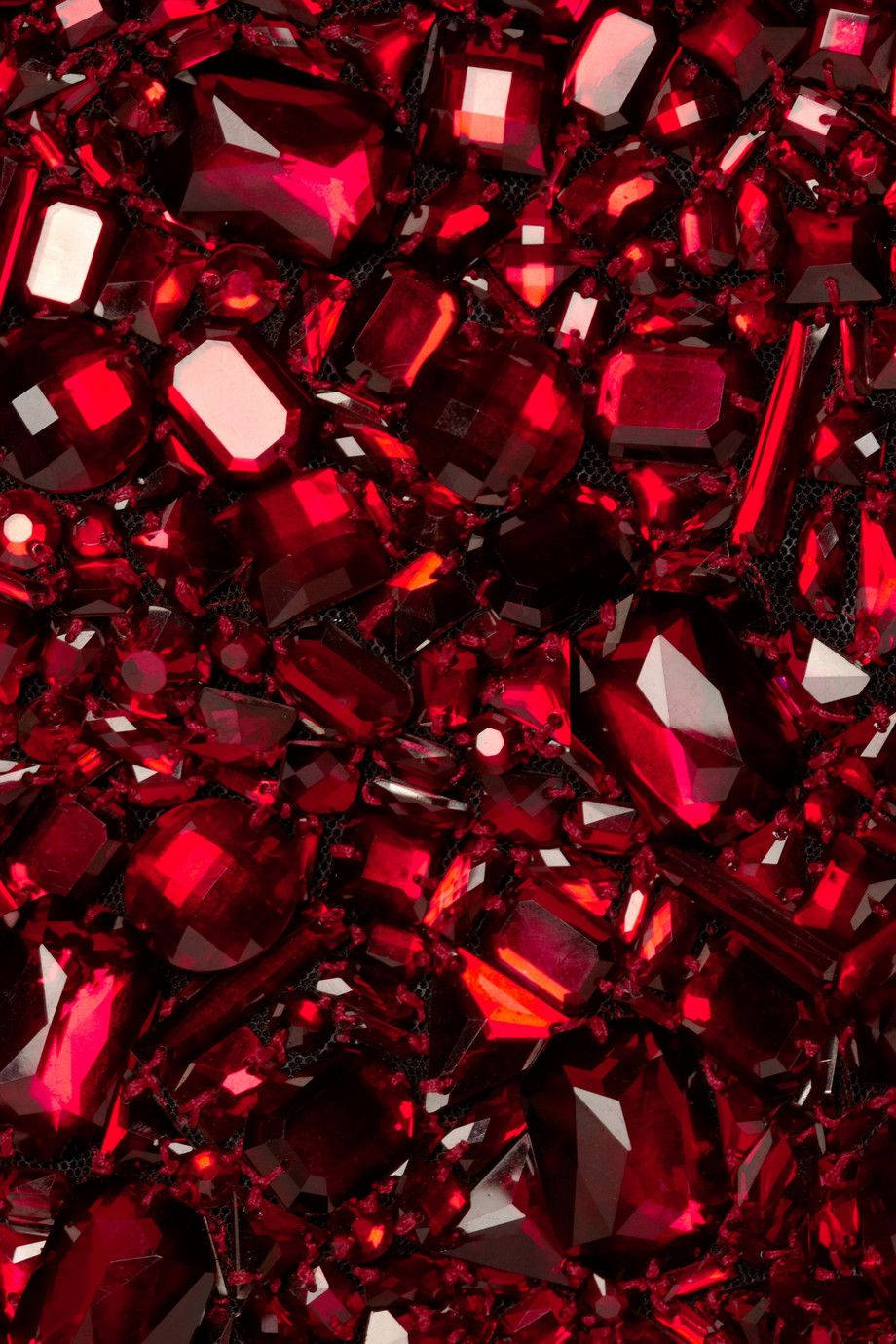 Red Crystal Shapes Wallpaper