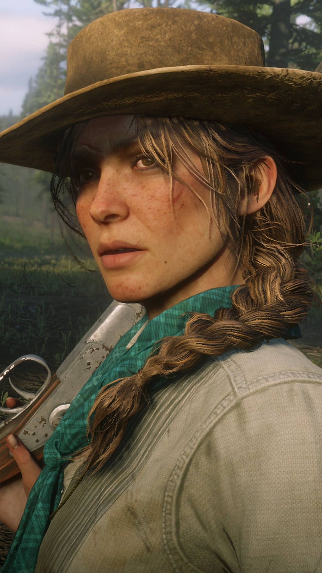 Red Dead Iphone Sadie Close Up Wallpaper