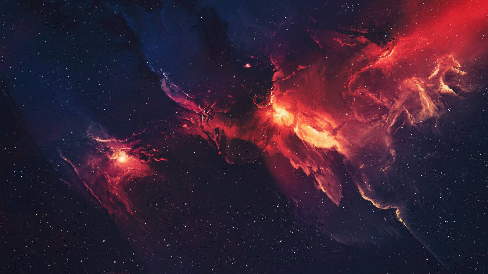 Red Galaxy Flares Wallpaper