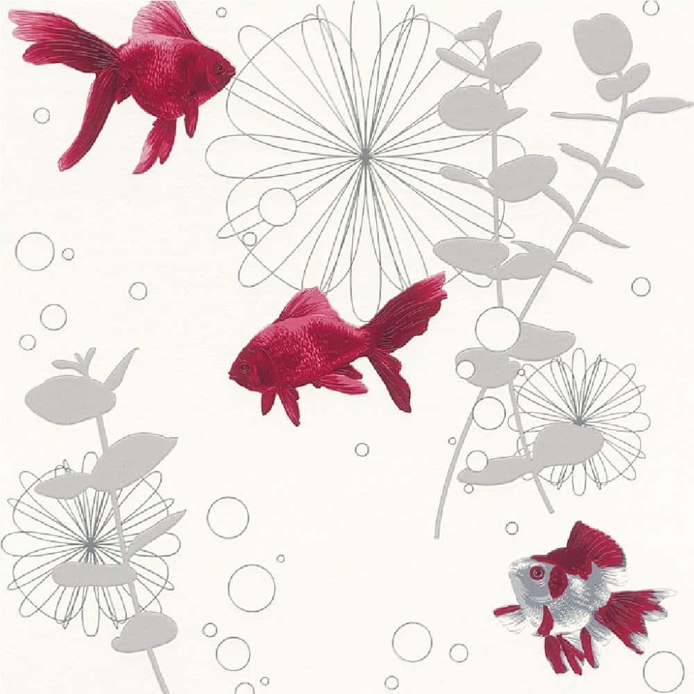 Red Goldfish Artistic Illustration Wallpaper