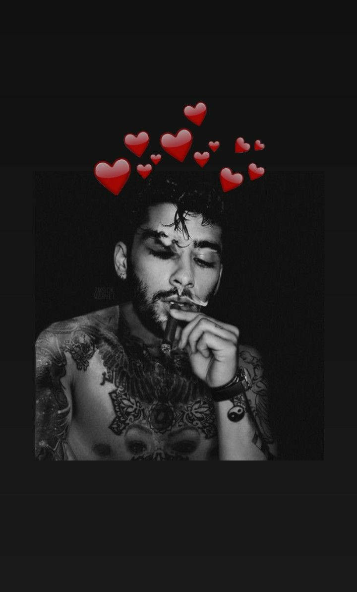 Red Heart Emoji Crown Zayn Iphone Wallpaper