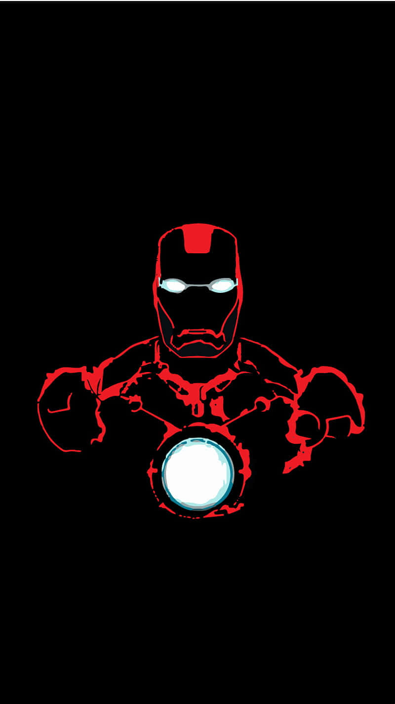 Red Iron Man Black And White Wallpaper