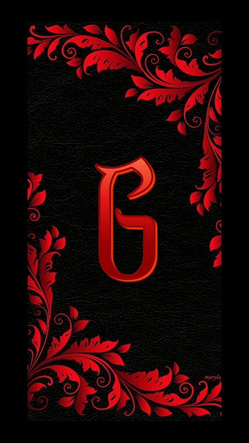 Red Leaves And Letter G Wallpaper
