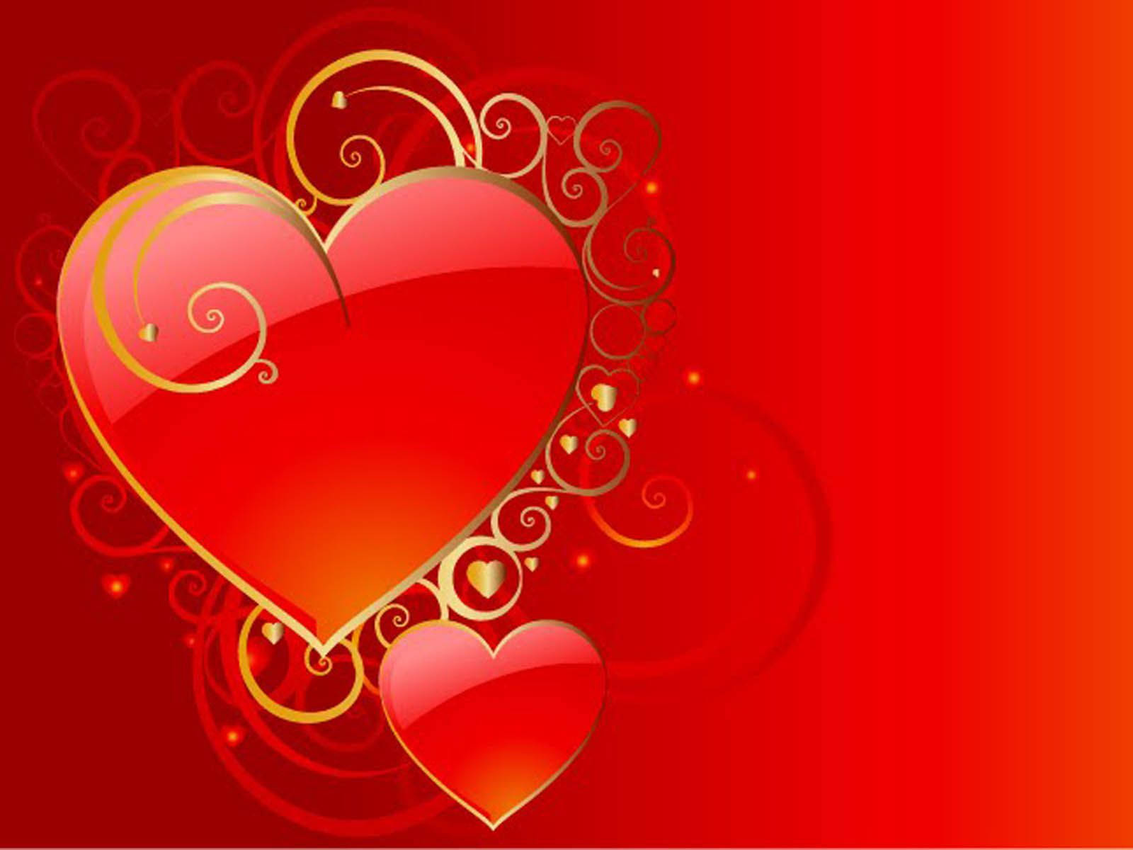 Red Love Heart Background Wallpaper