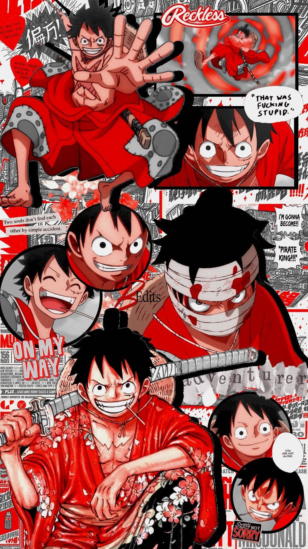 Red Luffy Aesthetic Wallpaper