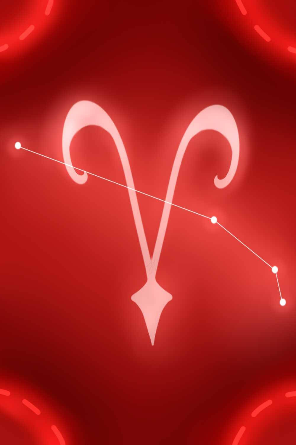 Red Neon Aries Astrology Constellation Wallpaper