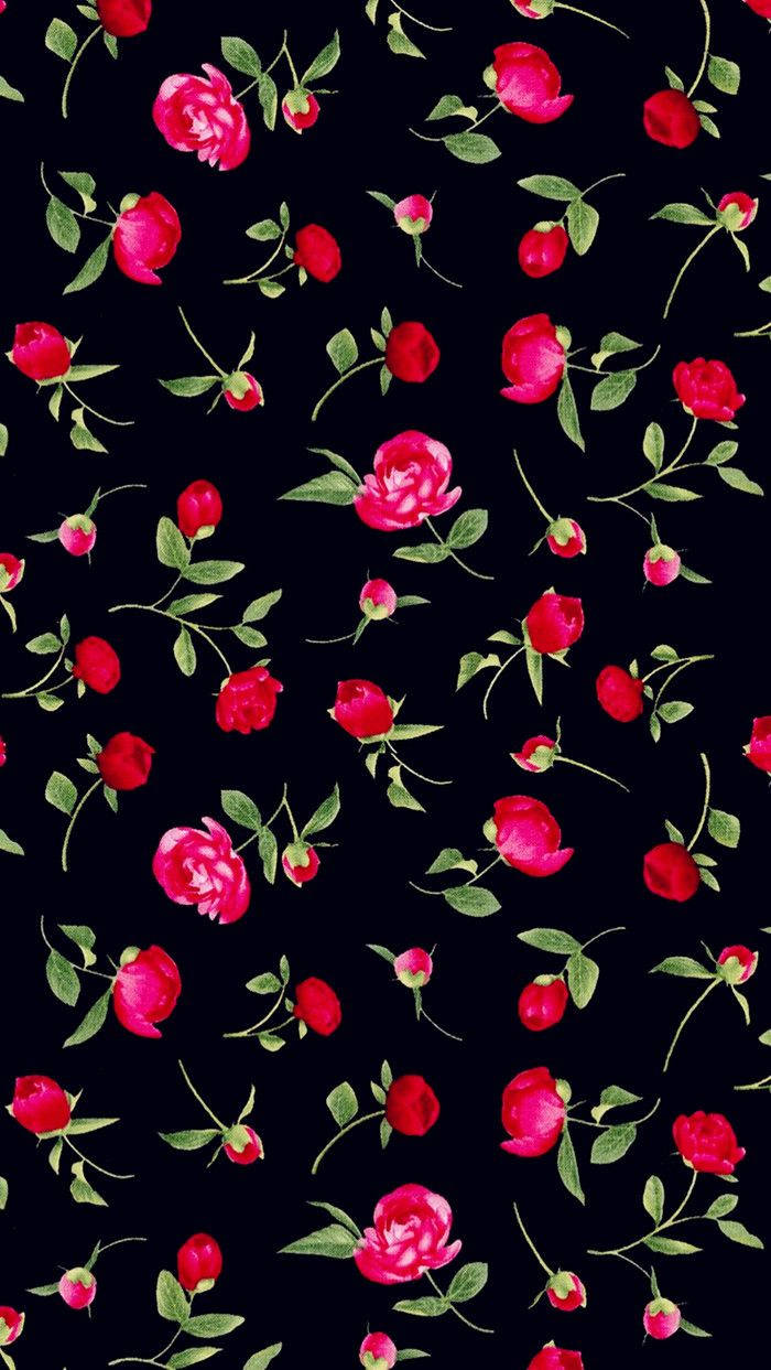 Red Roses Floral Iphone Wallpaper