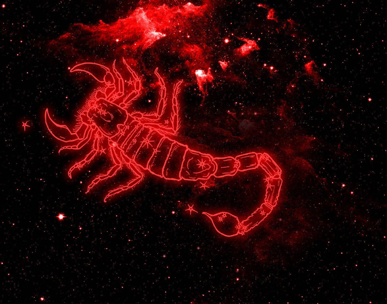 Red Scorpio In Space Wallpaper