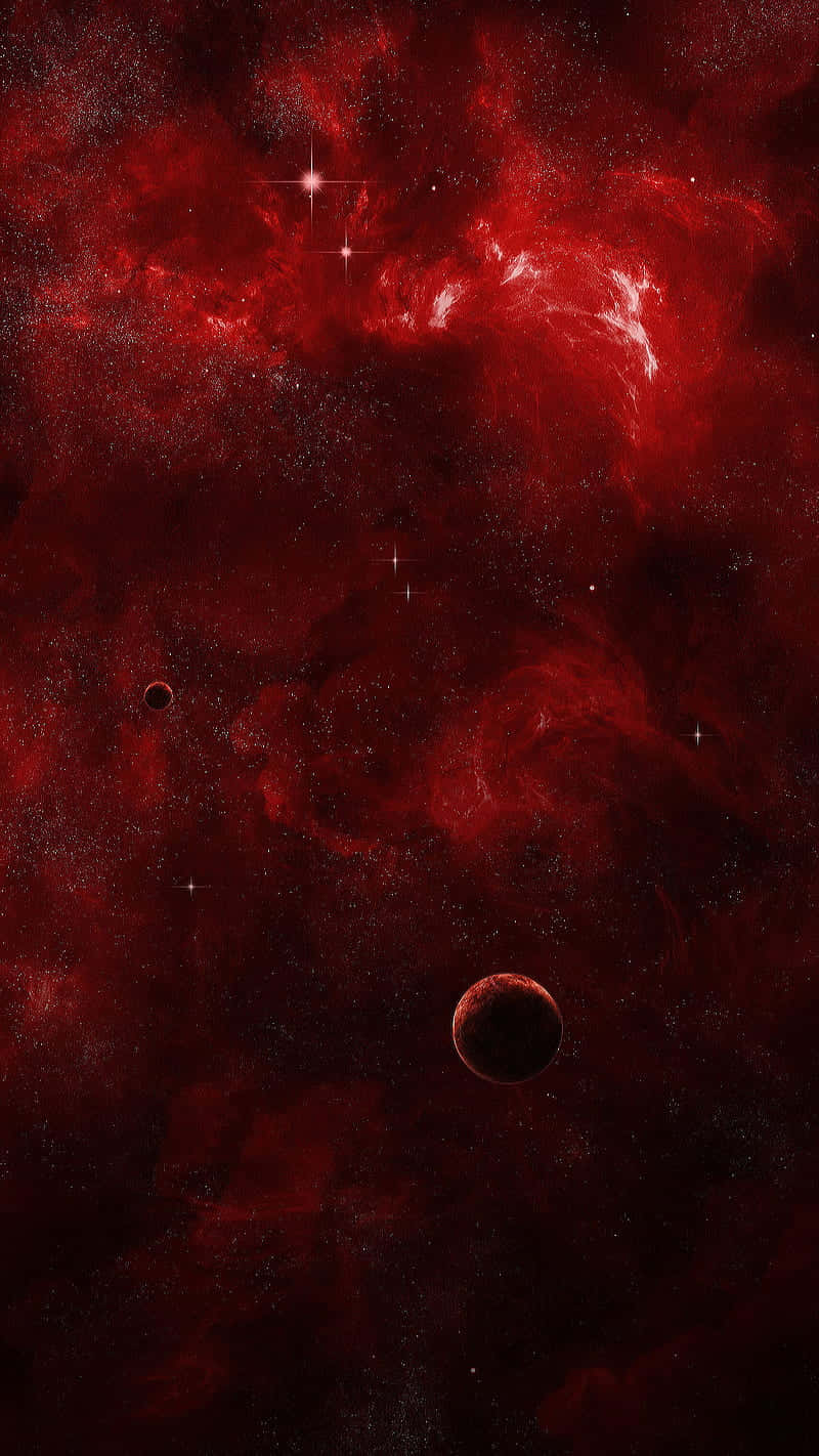 Red Space Planet Below Wallpaper