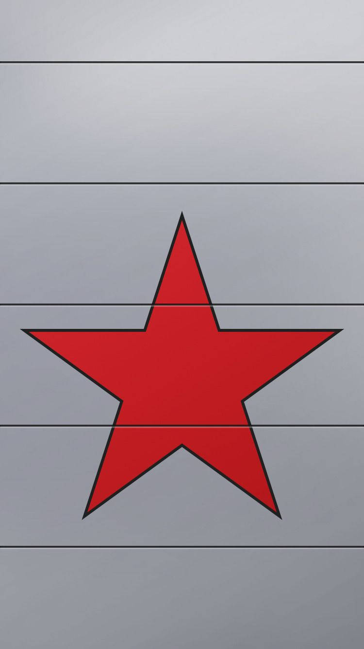 Red Star Embossed On A Silver Metal Plate Wallpaper