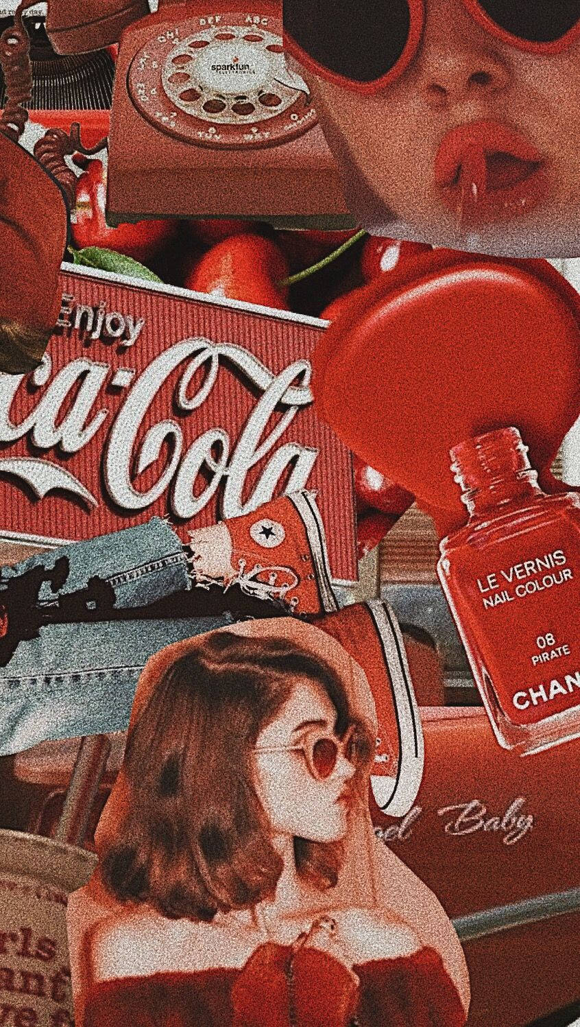 Red Vintage 90's Aesthetic Wallpaper