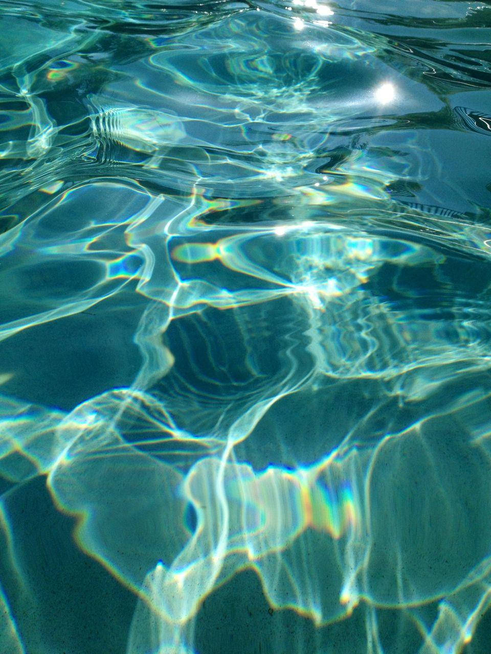 Refreshing Underwater Light Aesthetic Teal Wallpaper