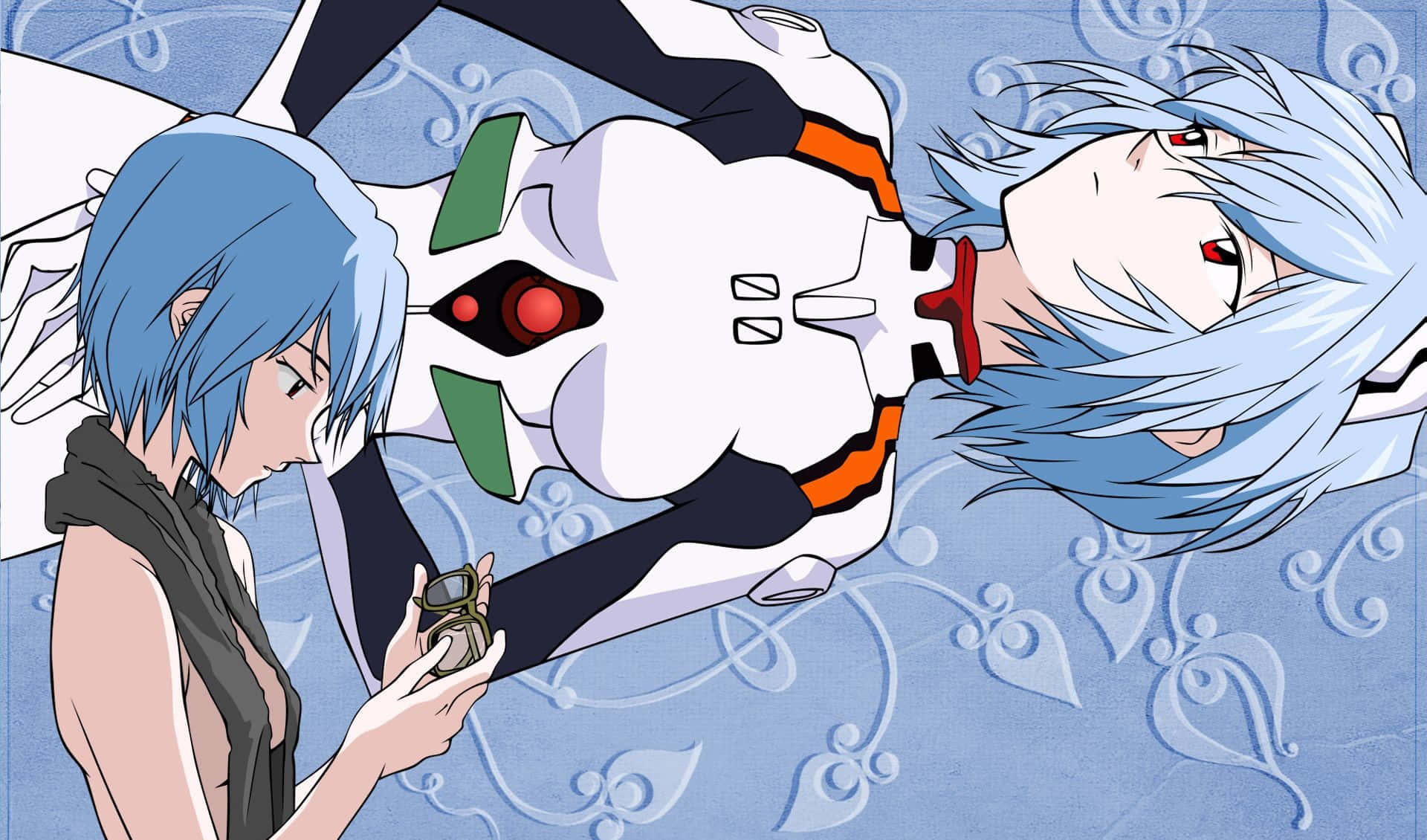 Download free Rei Ayanami Posing In Front Of An Eva Unit Wallpaper -  MrWallpaper.com