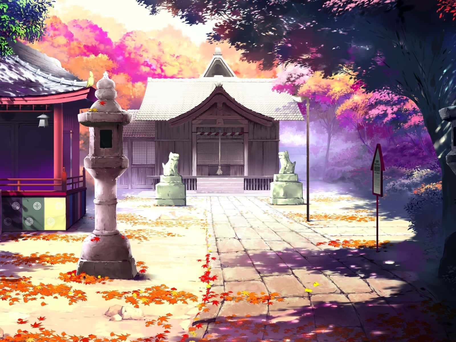 Relax Underneath A Serene Anime Scenery Wallpaper