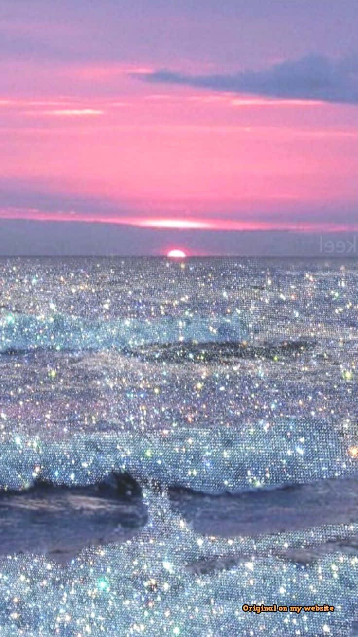 Relaxing Purple Sunset Sparkle Aesthetic Wallpaper