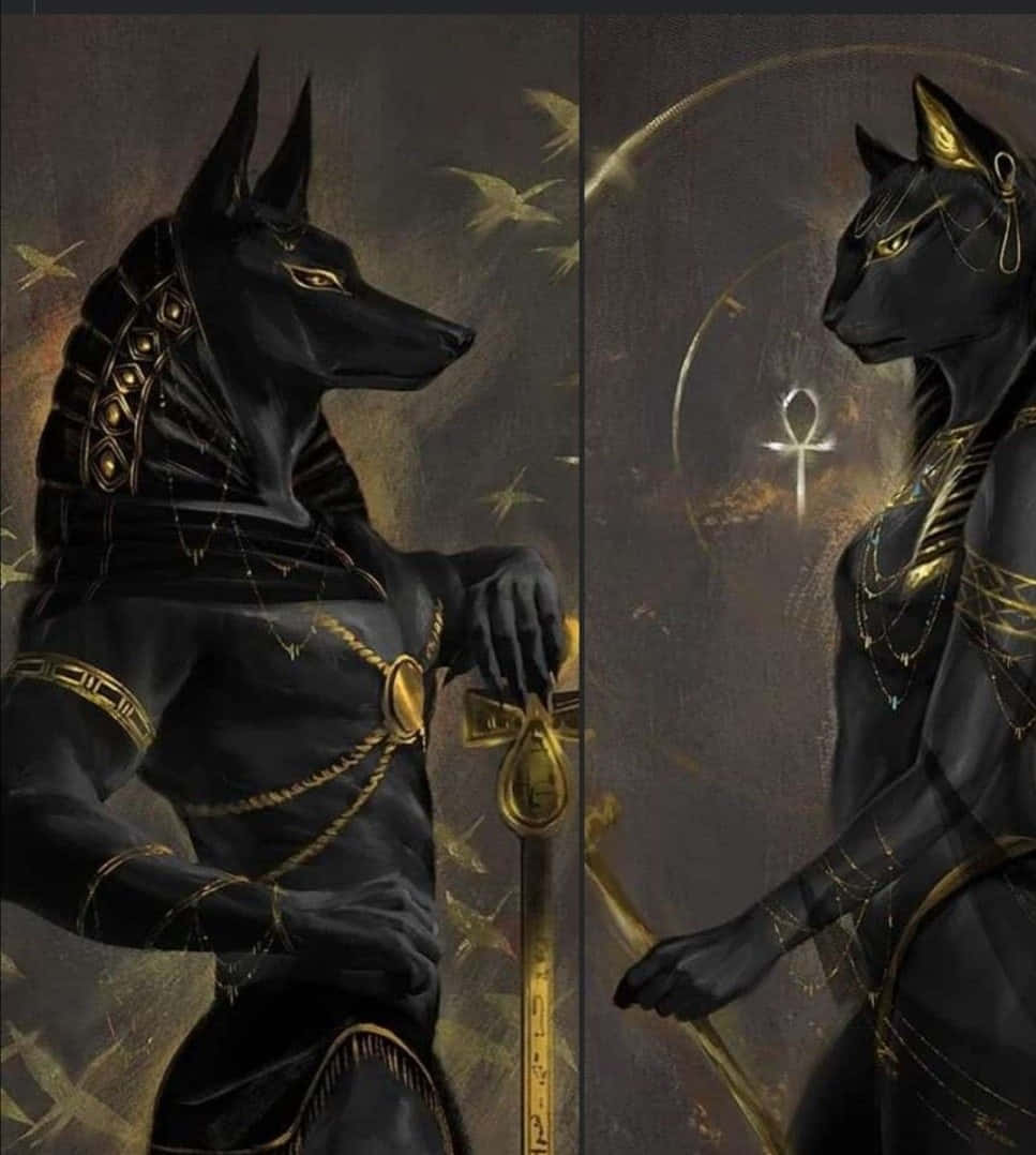 Representation Of Ancient Mythology And Power Of The Egyptian Gods. Wallpaper