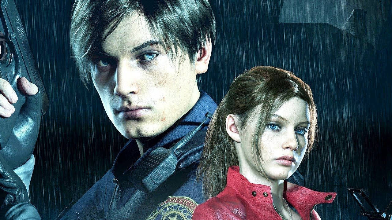 Resident Evil 2 Leon And Claire Dark Rain Wallpaper