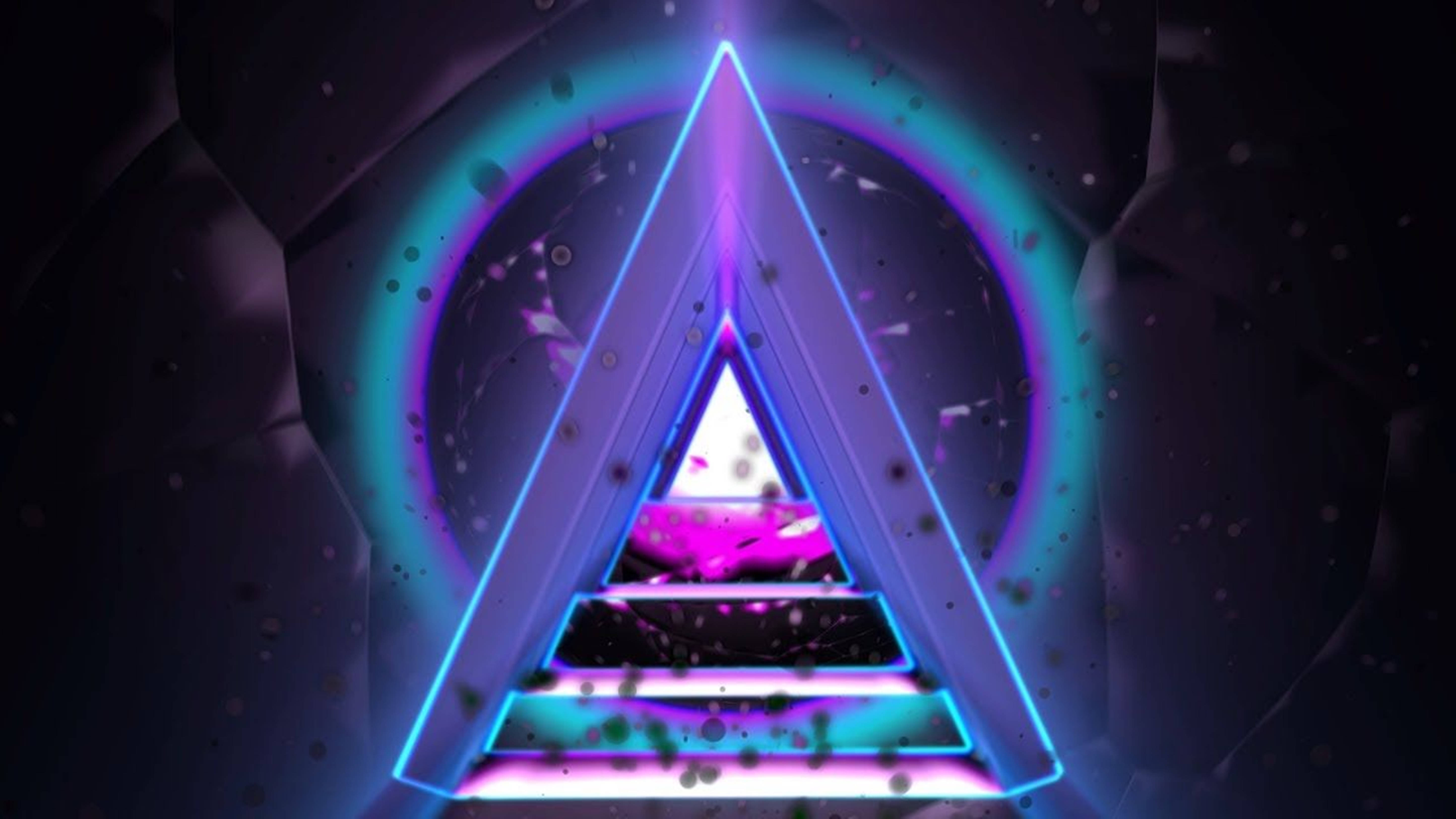 Retro 4k Triangle Synthwave Abstract Wallpaper