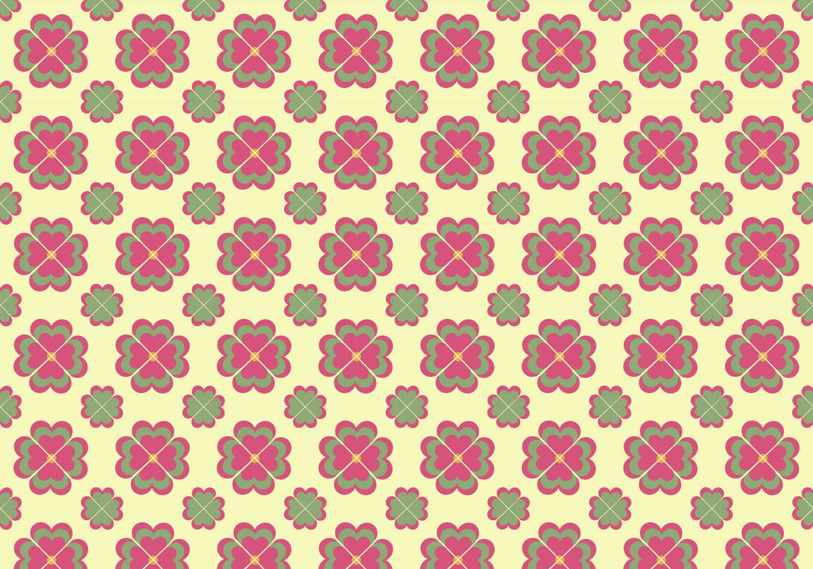 Retro Clover Pattern Wallpaper