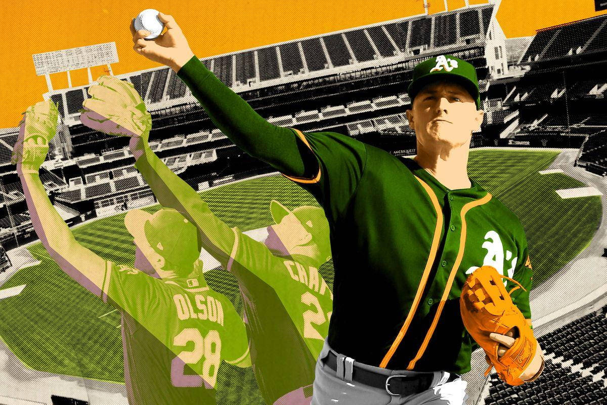 Retro Matt Chapman Oakland A's Wallpaper