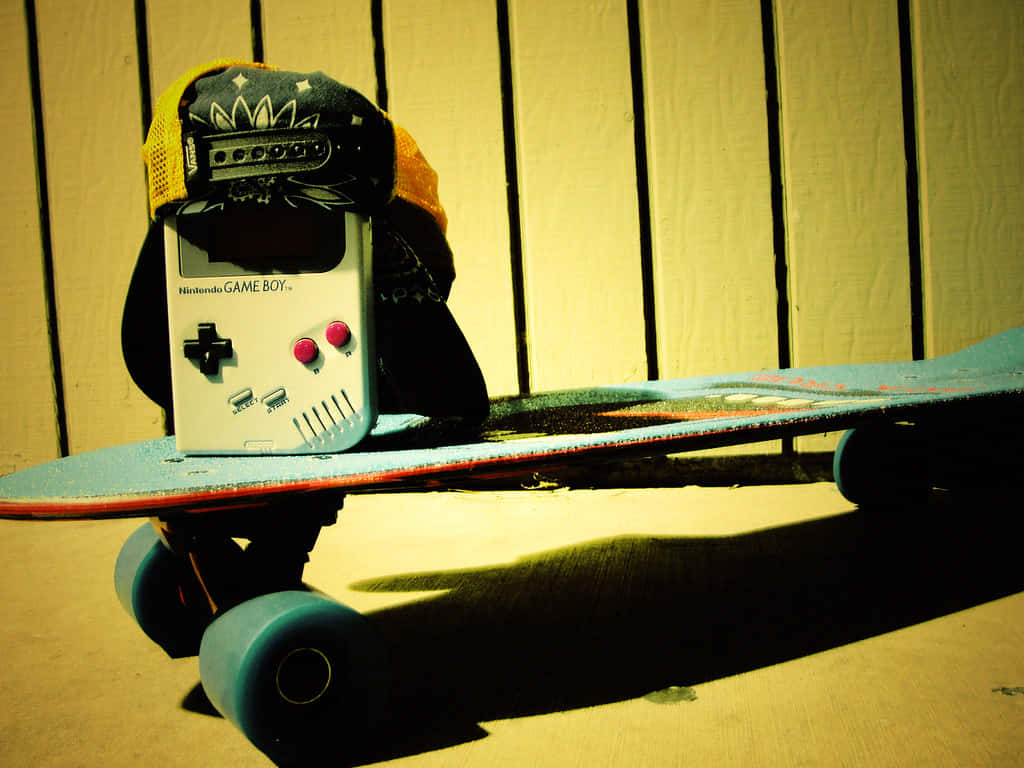 Retro Skateboard Gameboy Cap Wallpaper