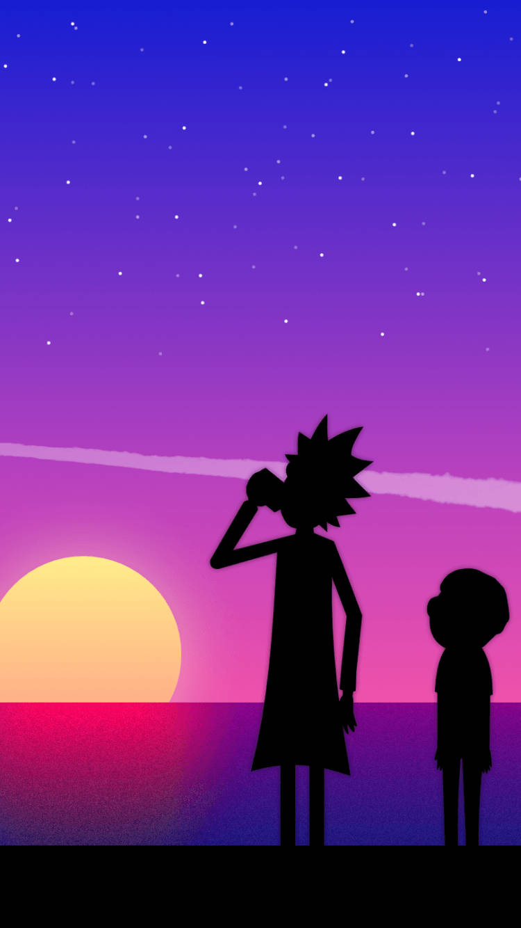 Retro Sky Rick And Morty Iphone Wallpaper